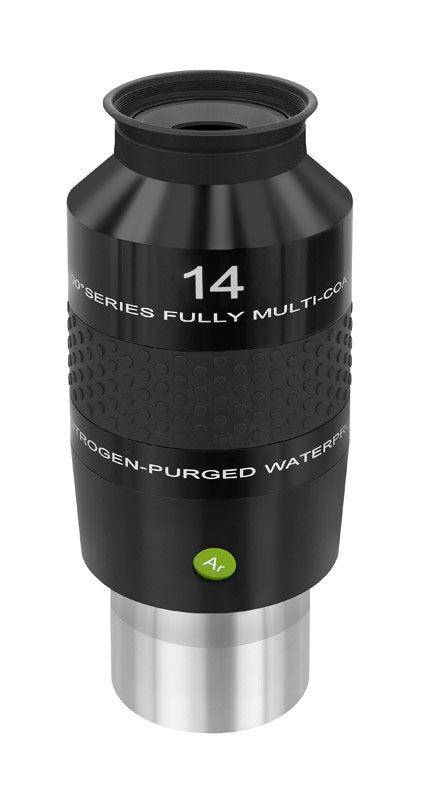 Explore Scientific 14mm 100° Ar eyepiece with 2-inch barrel, featuring a wide field of view and high-quality optical design.