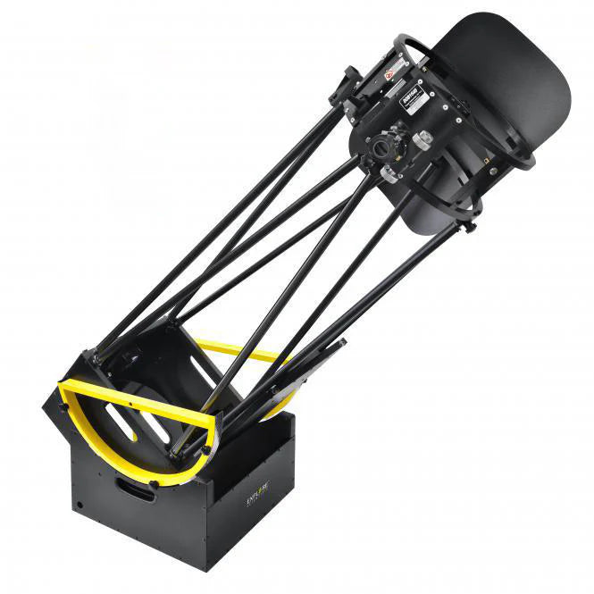 Explore Scientific Generation II 16-inch Truss Tube Dobsonian Telescope with sturdy mount and optical tube for deep-sky viewing.