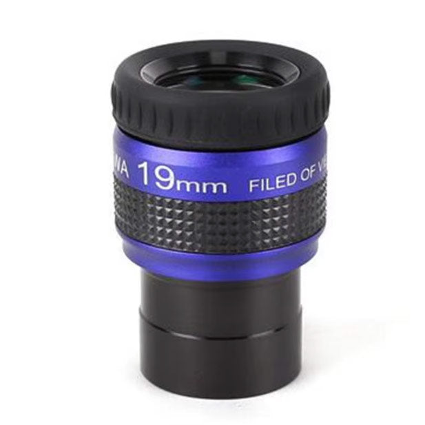 Angeleyes SWA 70° 19mm eyepiece for telescope, 1.25-inch diameter, showing the eyepiece with a focus ring and barrel.