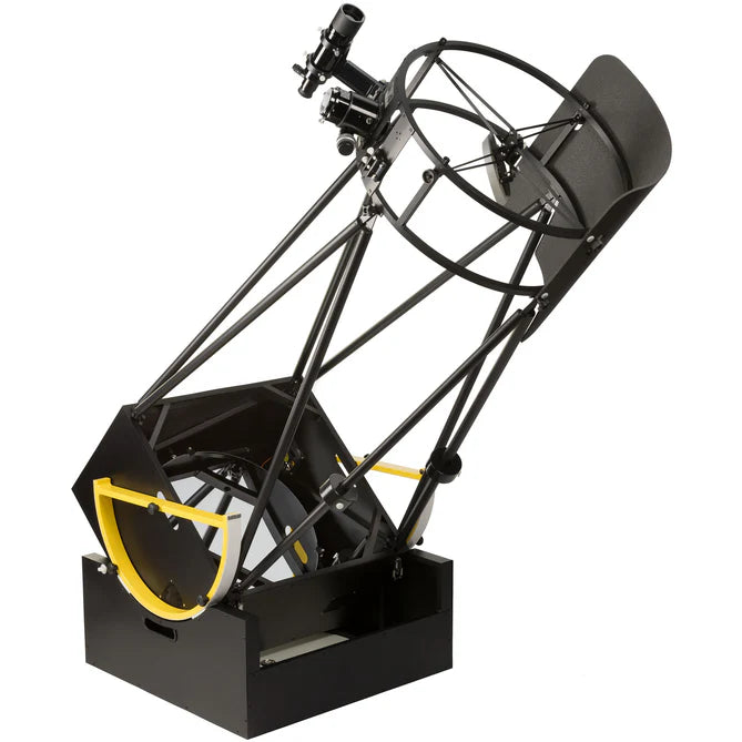 Explore Scientific Generation II 20-inch Truss Tube Dobsonian telescope with sturdy mount and optical tube for astronomical viewing.