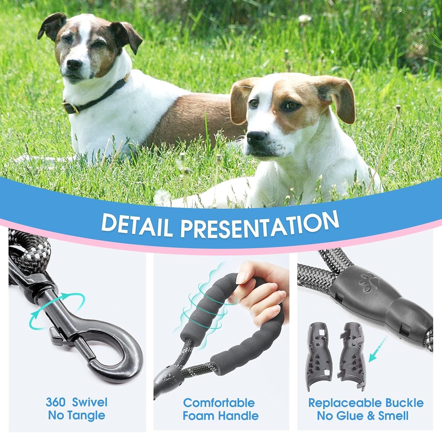 SUSRU ProPets Premium Heavy Duty Nylon Dog Leash - EDISLA