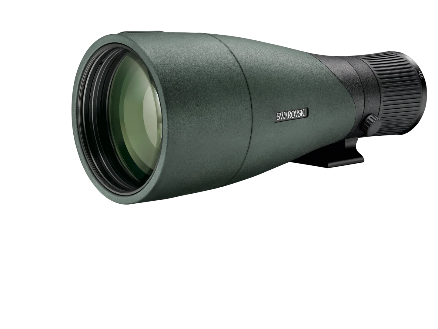 Swarovski ATX spotting scope objective module showing the lens and focus ring, designed for high-precision outdoor viewing.