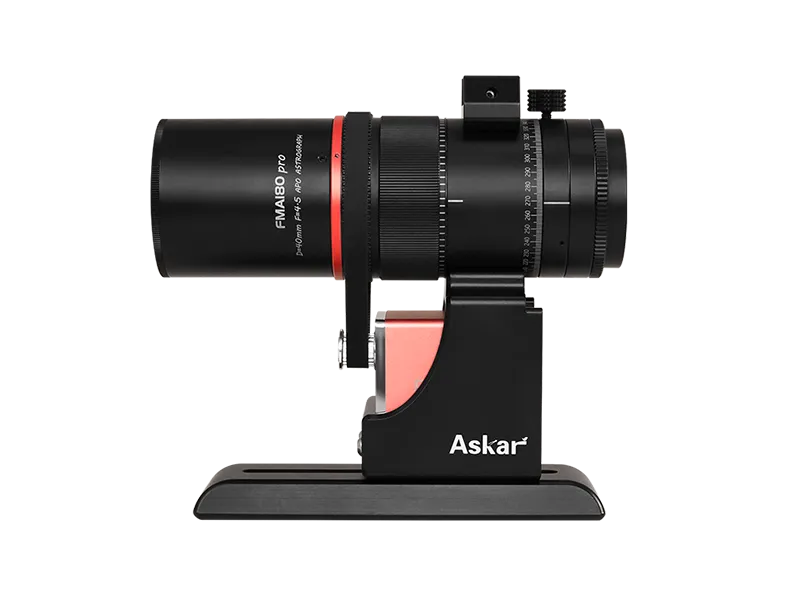 Askar FMA180 Pro AF Kit telescope accessories, including focusing tools and adapters, displayed on a white background.