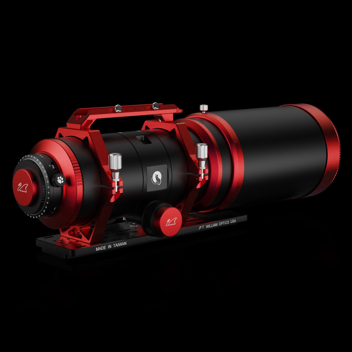 William Optics Ultra-Cat 131 astrograph telescope with sleek optical tube and mounting setup for astrophotography and stargazing.