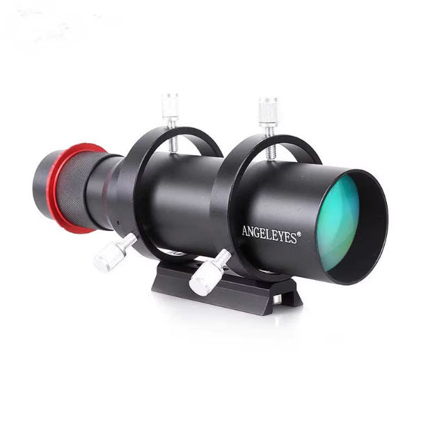 Angeleyes 50mm Guide Scope, a compact guide scope with adjustable mounting brackets for astrophotography.