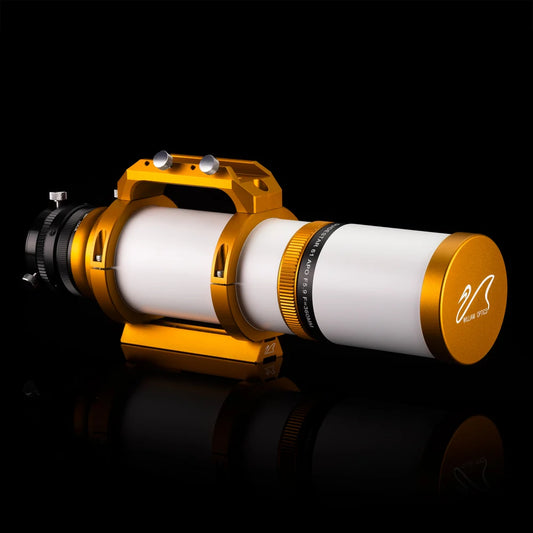 William Optics GuideStar 61 guide scope mounted on a telescope, showcasing its compact design and optical tube for astrophotography.