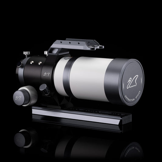 William Optics Zenithstar 61 II telescope with sleek optical tube and accessories for astrophotography and celestial observation.