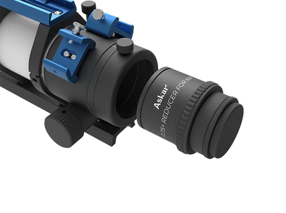 Askar 60F 0.75x reducer telescope accessory showing a metallic adapter for enhancing optical performance