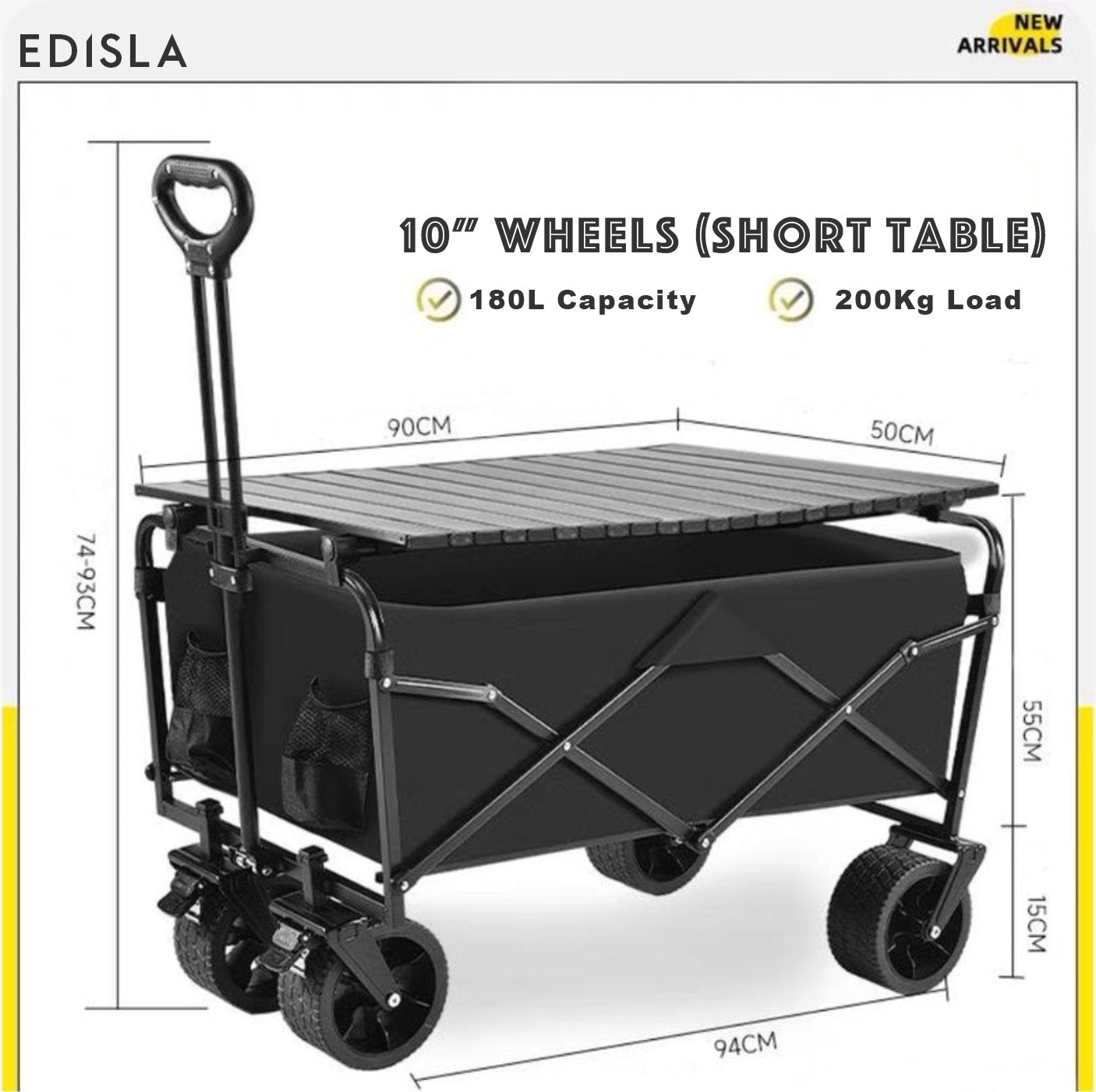 EDISLA Atlas Outdoor Foldable Wagon with Table