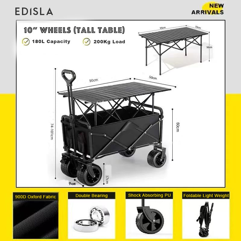 EDISLA Atlas Outdoor Foldable Wagon with Table