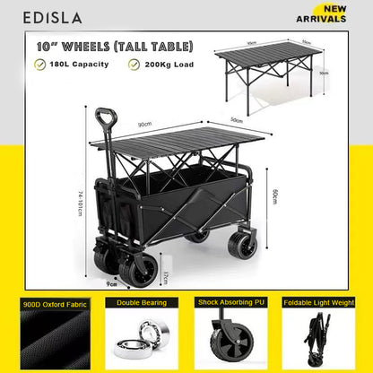 EDISLA Atlas Outdoor Foldable Wagon with Table