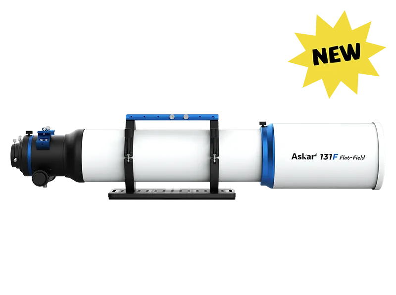 Askar 131F Flat-Field Astrograph telescope with large lens and sturdy mount, ideal for astrophotography and celestial observation.