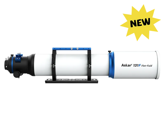 Askar 131F Flat-Field Astrograph telescope with large lens and sturdy mount, ideal for astrophotography and celestial observation.