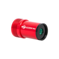 ZWO ASI220MM Mini monochrome guide camera with compact design and lens, used for astrophotography and telescope guiding.