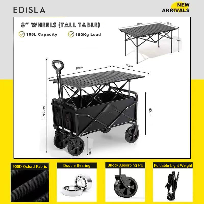 EDISLA Atlas Outdoor Foldable Wagon with Table