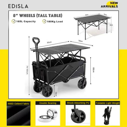 EDISLA Atlas Outdoor Foldable Wagon with Table