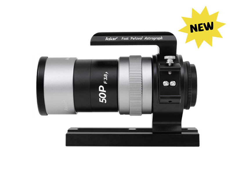 Askar 50P astrograph telescope with sleek design and optical components, ideal for astrophotography and celestial observation.
