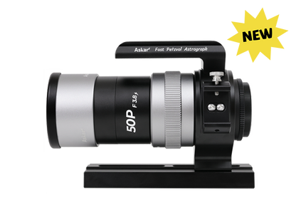 Askar 50P astrograph telescope with sleek design and optical components, ideal for astrophotography and celestial observation.