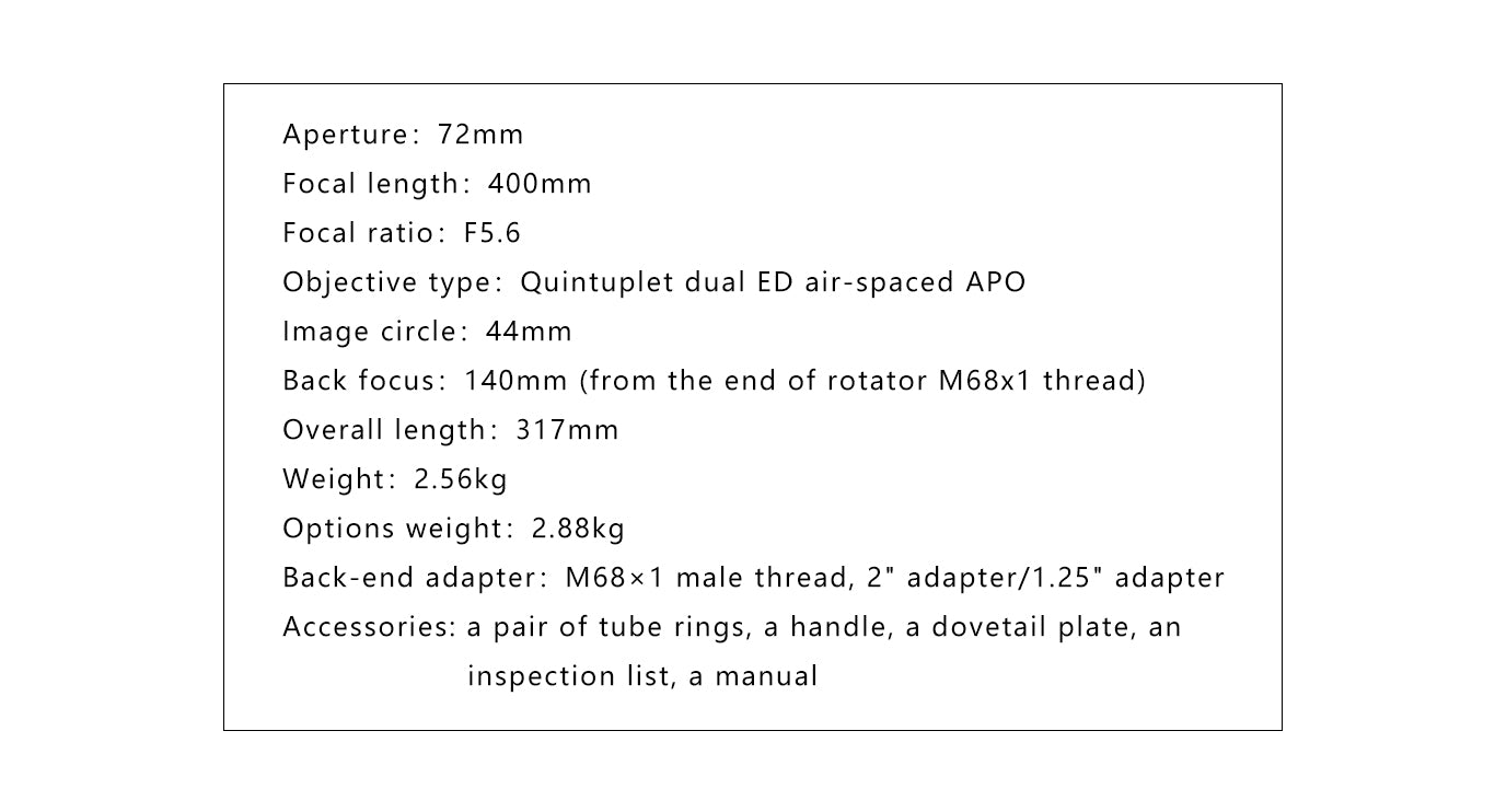 Askar FRA 400 (72mm f/5.6 Quintuplet Flat-Field Astrograph) - EDISLA