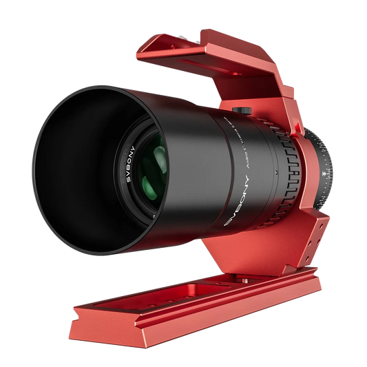 EDISLA Svbony SV545 Petzval Refractor Astrograph Lens mounted on telescope, showcasing its optical design and build quality.