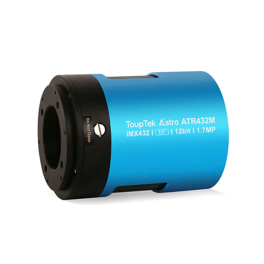 ToupTek Astro ATR432C color CMOS camera with IMX432C sensor, compact astrophotography camera, shown in a3.webp image.