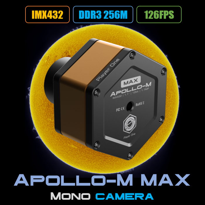 Player One Astronomy Apollo-M MAX USB3.0 Mono Camera (IMX432)