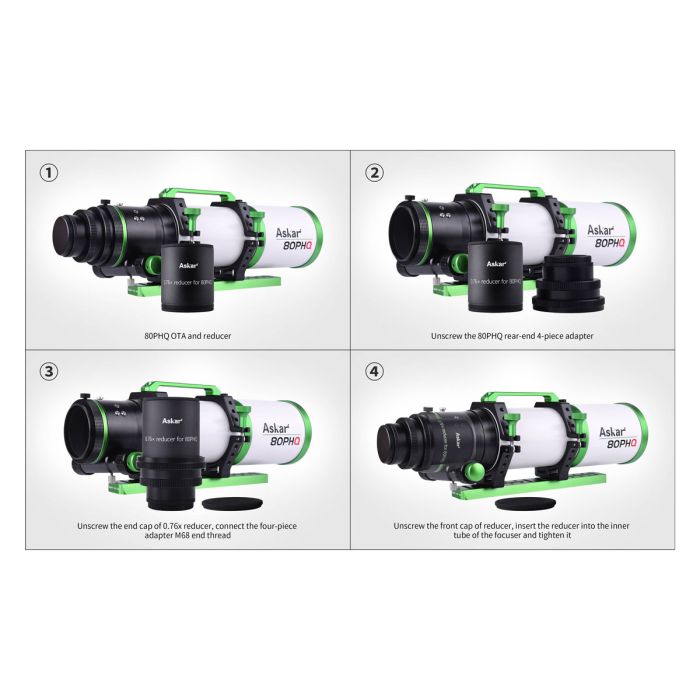 Askar 0.76x Reducer for Askar 80PHQ Telescope - EDISLA