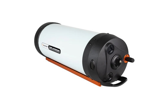 Celestron 8-inch Rowe-Ackermann Schmidt Astrograph optical tube assembly with CGE dovetail mount, shown in a professional astrophotography setup.