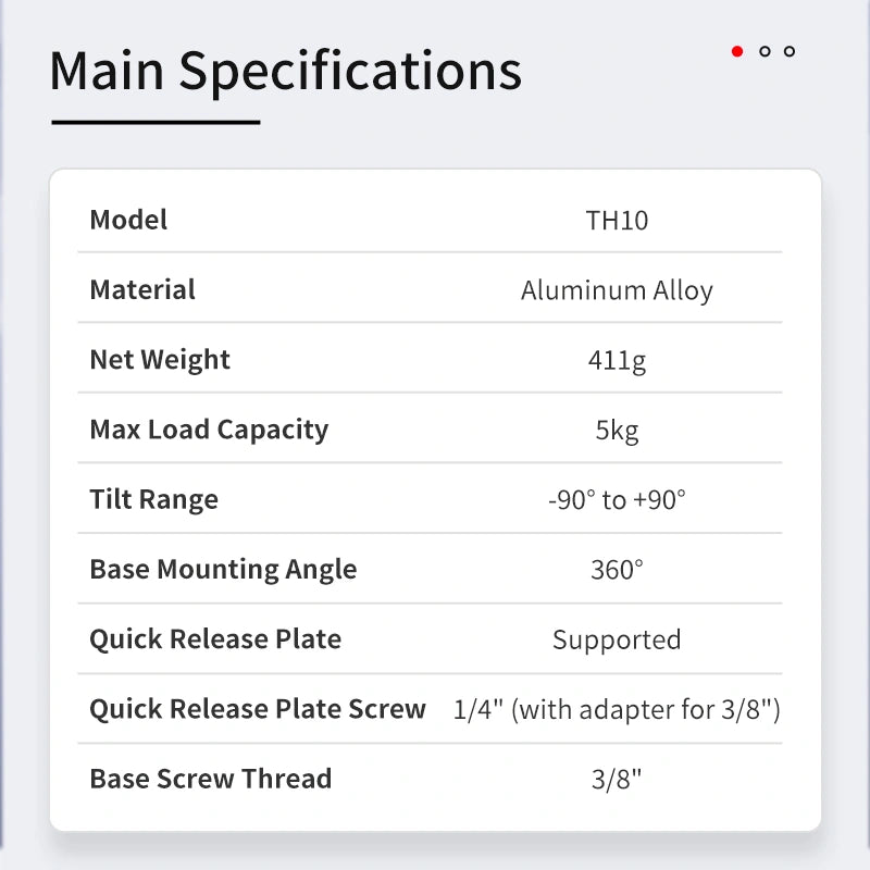 ZWO Seestar TH10 Fluid Tripod Head - EDISLA