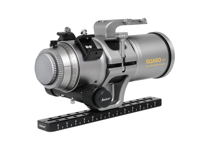 Askar SQA60 Pro astrograph telescope with sleek design, featuring a black optical tube and mounting accessories.